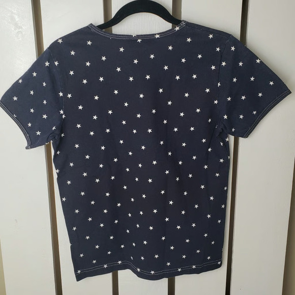 Vintage Carole Little Sport 4th of July Miss Firecracker Stars Blue Shirt Size M - Picture 2 of 8